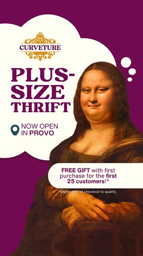 Curveture Plus-Size Thrift NOW OPEN in Provo! Wide selection. Welcoming atmosphere. Unbeatable prices under $20. Be one of the first 25 customers to mention this ad at checkout and receive a free gift! | Curveture | Facebook