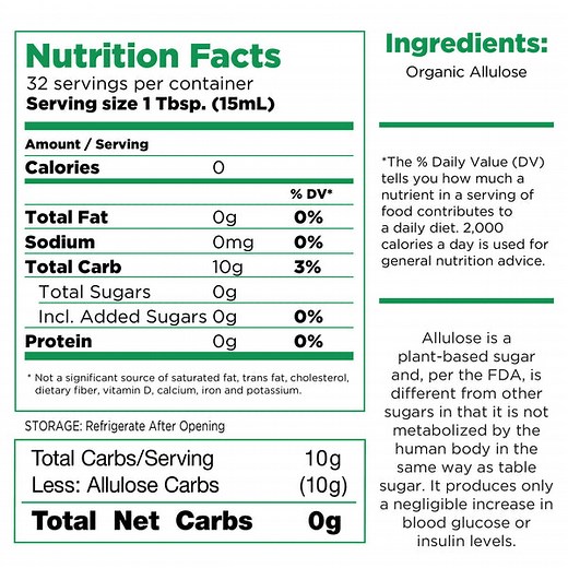 RxSugar Organic Allulose Liquid Sugar
