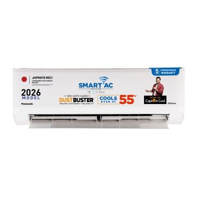 Panasonic 1.5 Ton 3 Star Premium WiFi Inverter Smart Split AC (DustBuster Technology, Matter Enabled, AI, 55°C Operation, Higher Airflow, Copper Condenser, 8in1 Convertible, 2-Way Swing, PM0.1 Filter, CS/CU-SU18BKY3W, 2026 Model, White)