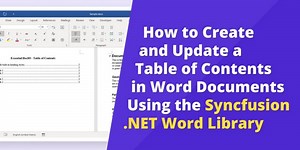 How to Create and Update a Table of Contents in Word Documents Using the .NET Word Library