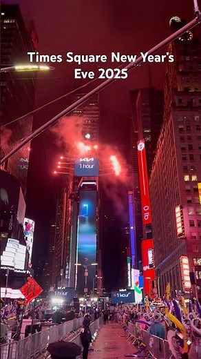 Times Square New Year’s Eve 2025 1 hour to go