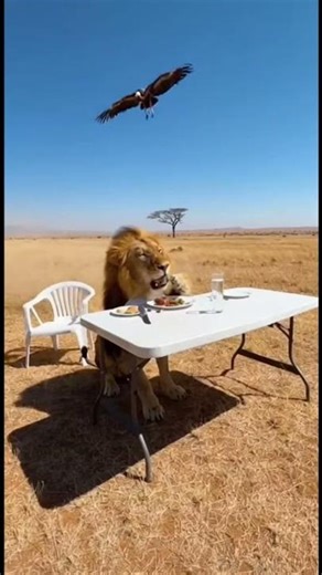 Lion Formal Dinner — Wild Karma 😂🦁🍽️