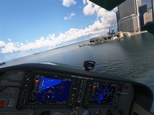 fsr3.0 微软模拟飞行2020 帧数提升效果 4K全超高设置纽约低空飞行 稳定60 3080ti 11700K