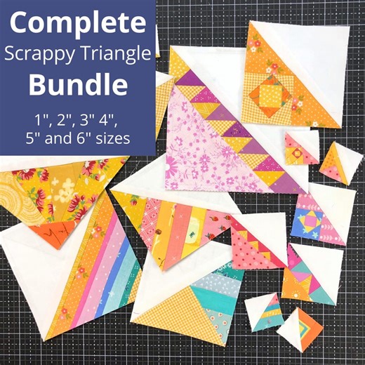 PDF | Complete Scrappy Triangle Bundle - 1", 2", 3", 4", 5" & 6" Scrappy Triangle Foundations Paper-pieced Quilt Block Patterns - Etsy