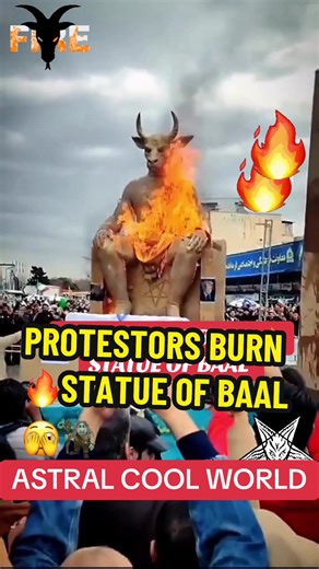 Protestors Burn Statue of Baal Amid Controversy