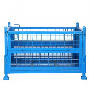 [Hot Item] Direct Sale Foldable Stainless Steel Pallet Box Gridded Storage Cage Heavy Duty for Storage Goods