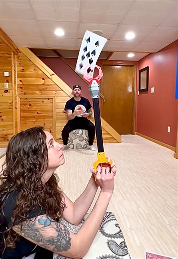 Huge Playing Card 2 Person Trick Shot #trickshots | playing cards