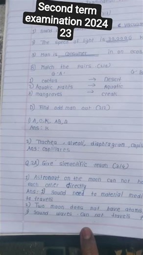 second examination second term question paper#study #exam