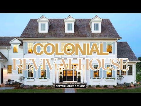 CLASSIC! COLONIAL REVIVAL HOUSE DESIGN IDEAS | BEAUTIFUL NEW MODERN COLONIAL HOME EXTERIOR DESIGNS