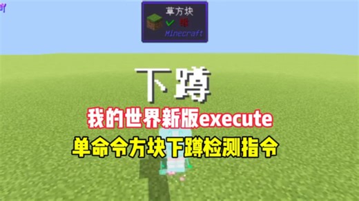 我的世界新版execute：单命令方块下蹲检测指令拆分解析【anchored、positioned、if】【小皮果吖】