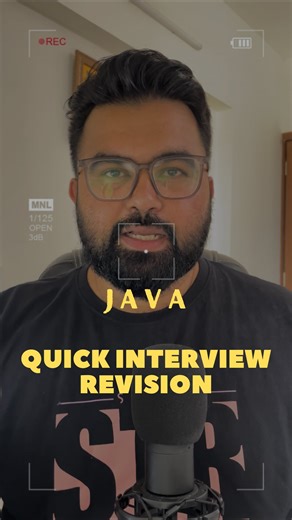 Mubeen Kazi on Instagram: "Quick Java Interview Revision Preparing for Interview, Join our 5 Live days Interview Focused Bootcamp to become Interview Ready. #interviewprep #interviewbootcamp #javabootcamp #java #javaquestion"