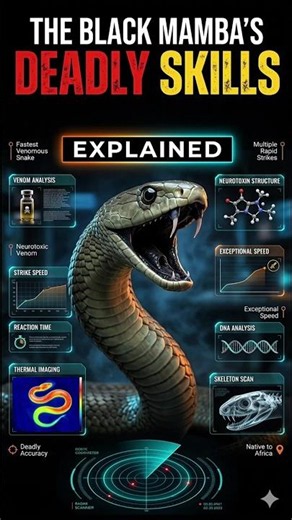 The Black Mamba's Deadly Skills Explained &1World's Fastest Venomous Snake #shorts