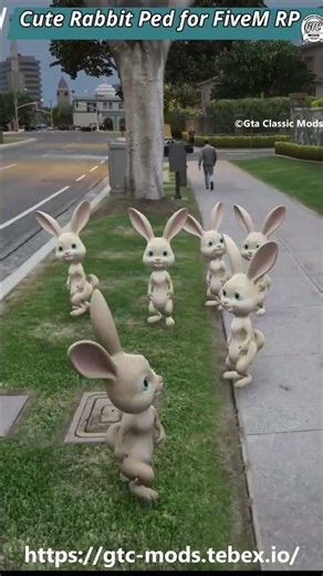 GTA 5 Cute Little Baby Bunny Gang in FiveM RP 🐰| Cute RP Peds 🌸