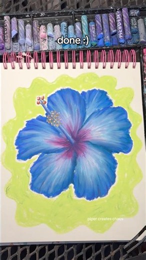 Drawing an oil pastel hibiscus flower 🌺✨ #oilpastel #artprocess #hibiscus #flower #coloring