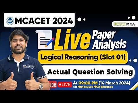 MAH MCA CET 2024 - Live Logical Reasoning Slot 1 Paper Analysis | Actual Question Solving #mhcetmca