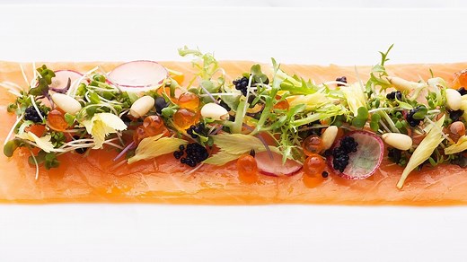 Smoked Salmon Carpaccio with Yuzu Mustard Glaze - Recipe