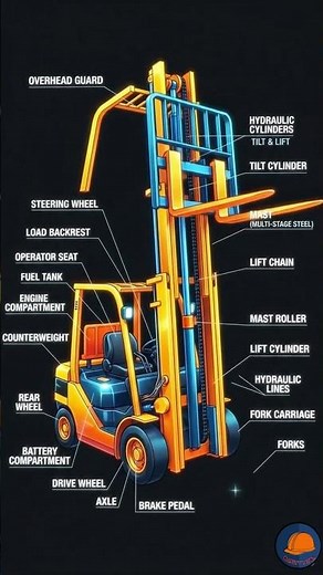 Forklift Anatomy: Save This Before Your Shift #ForkliftSafety #ForkliftParts #WarehouseTraining