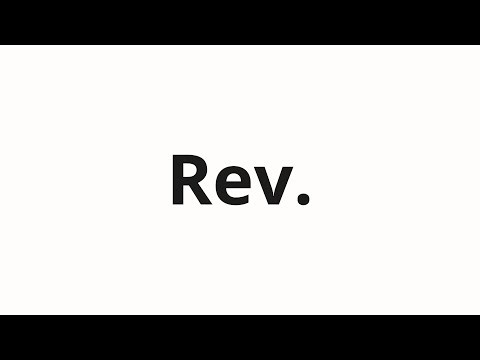 How to pronounce Rev.
