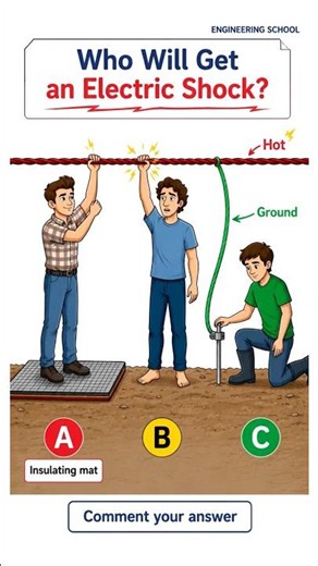 Who Will Get an Electric Shock? ⚡ Electrical Safety Quiz | Engineering School ⚙️😱