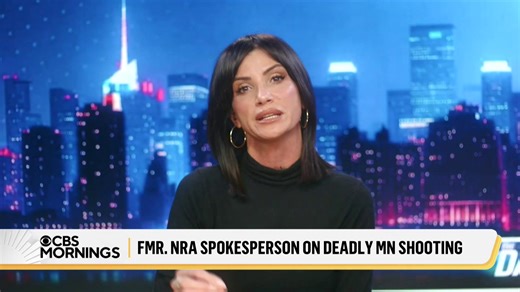 Dana Loesch, a radio host and former spokesperson for the National Rifle Association (NRA), is urging Americans to wait for the completion of an investigation into the shooting death of Alex Pretti in Minneapolis on Saturday. Loesch, who said she has previously “been armed at protests,” reacted to Sec. Kristi Noem's statement about Pretti having a weapon: “Simply approaching law enforcement with a firearm isn’t indicative of ill intent nor is it a crime." | CBS Mornings