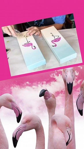 Glass and seashell art is popular coastal decor. #flamingo #glassart #resinart #coastaldecor #deepsouthshelling | Mettle Modern Design