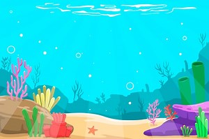 Under the sea background for video conferencing | Free Vector