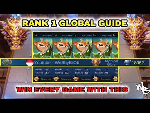 RANK 1 GLOBAL MAGIC CHESS GUIDE - WIN EVERY GAME - BEST STRATEGY - Mobile Legends Bang Bang