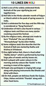 10 Lines on Holi in English for Children and Students of Class 1, 2, 3, 4, 5, 6