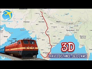 Top 5 Long Distance Travelling Trains Route Map in India | Long Distance Travel Trains Routes in 3D