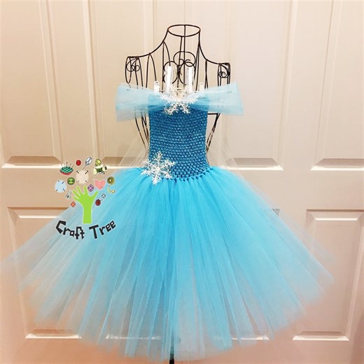 Elsa Frozen Tutu Dress, Glitter Snowflakes, Birthday Party - Etsy UK