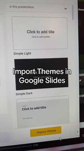 A quick hack once you’ve created slides in Edit Theme you can import them over and over to your google slides. #teachersoftiktok #googleslides