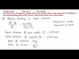 An aqueous solution of 2% non-volatile solute exerts a pressure of 1.004bar at the normal boiling...