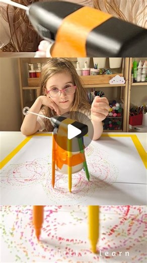 Tara Burns • The Littles Learn on Instagram: "🤖 DIY Jitterbug Drawing Machine 🙌🏼 You’ll need: A milk frother (ours is from @ikea_australia ) Paper cup Markers Tape 🤩 This was so fun to make and the kids loved watching the designs their jitterbug made!! It has a mind of its own though so make sure you have lots of paper out!! 🙌🏼 🕵️‍♀️ You can change how the markers are placed around the cup to see how it effects where the jitterbug moves! When we had the markers evenly placed it went aroun