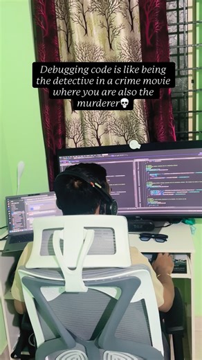 AkkyyPedia | Tech, Travel & Food on Instagram: "After 2 hours of investigation: Congratulations, I played myself. . . . . . . . Keywords: Corporate, office, software, developer, programmer, programming, chatgpt, dotnet, angular, workload, code, coding, relatable, memes, 9to5, life, Bengaluru, new creator #corporatelife #trendingreels #9to5 #developerlife #debugging"