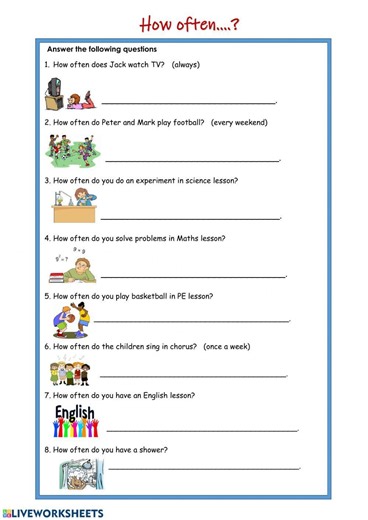 How often worksheet