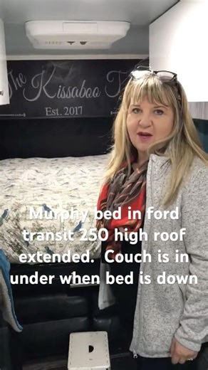 Folding Murphy bed in conversion van