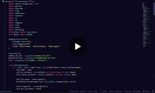 #artificialintelligence #generativeai #python #aiprojects #voiceassistant #machinelearning #softwaredevelopment #techprojects #studentdeveloper #buildinpublic #futuretech #innovation #opentowork | Kishanu Mondal