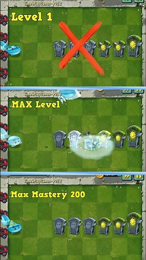 Winter Melon Lvl 1 vs MAX Level vs Mastery 200 Power Up vs Team Gravestones #pvz #shorts #pvz2