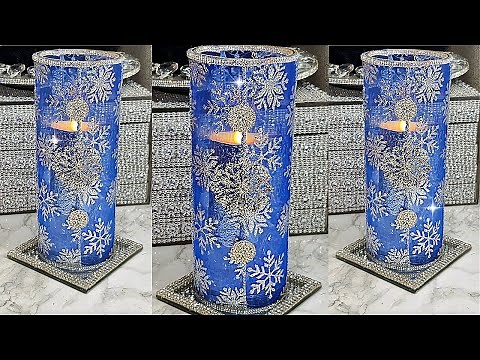DIY SPARKLING CANDLE VASE ROOM DECOR HOME DECORATING IDEAS DIY