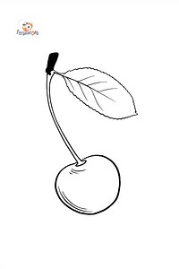 Cherry coloring page for kids ♥ Online and Print for Free!