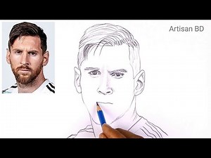 Pencil Sketch of Lionel Messi | Easy Pencil Sketch Step by Step Tutorial, Messi from PSG