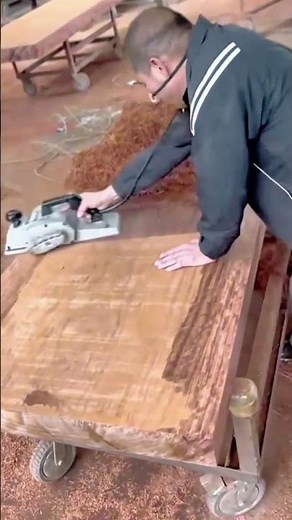 The Process of Wood Planing with a Planer Machine #shorts