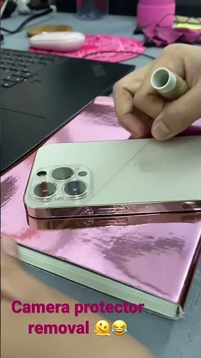 HOW TO REMOVE CAMERA LENS PROTECTOR USING THREAD #iphone #iphone13promax #lensprotector #cameralens