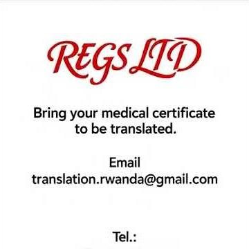 #REGSLTD | #Medical certificate #translation service in Kigali, #Rwanda by REGS LTD