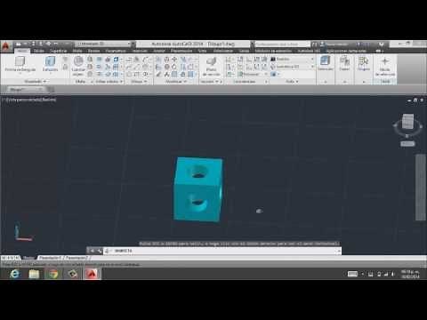 AutoCAD |Dibujar un Cubo perforado en 3D| Videotutorial