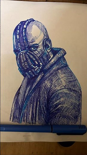 BANE QUICK SCRIBBLE PEN ART😱😱🔥🔥#shorts #art #penart #drawing #bane #lordbatman #dcvillains