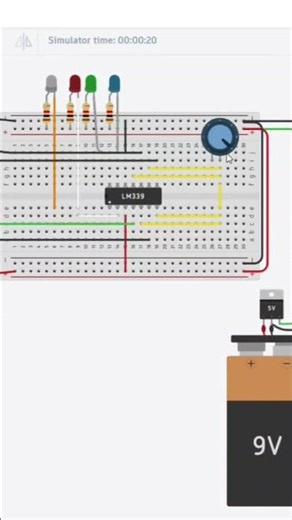 Building a 4-LED Bar Graph using LM339 Comparator