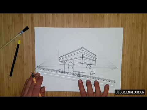 Apprendre à dessiner. . Arc de triomphe en perspective avec deux points de fuite
