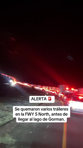 Burning Trailers Incident on FWY 5 North in California