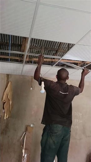 How to fix drop ceiling #construction #suspendedceiling #falseceiling #lagos #nigeria #interior